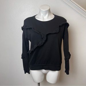 Arizona Jean company black sweatshirt with ruffles size M